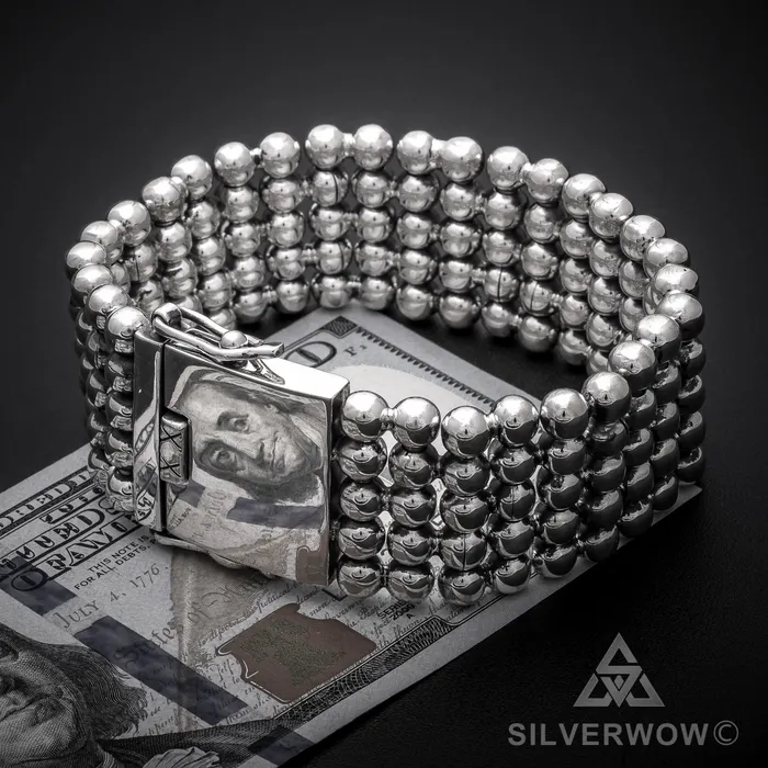 Bracelets silverwow Ball Curb Bracelet x 30mm Wide