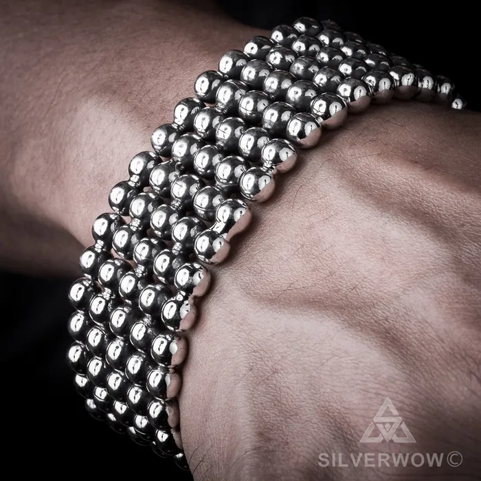 Bracelets silverwow Ball Curb Bracelet x 30mm Wide