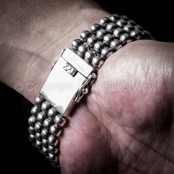 Bracelets silverwow Ball Curb Bracelet x 30mm Wide