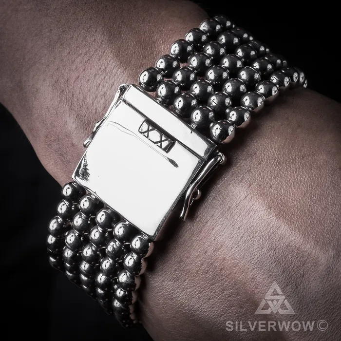 Bracelets silverwow Ball Curb Bracelet x 30mm Wide