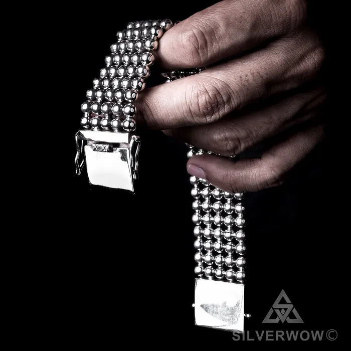 Bracelets silverwow Ball Curb Bracelet x 30mm Wide