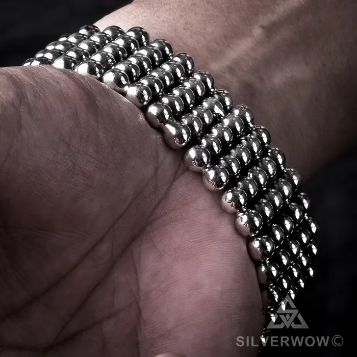 Bracelets silverwow Ball Curb Bracelet x 30mm Wide