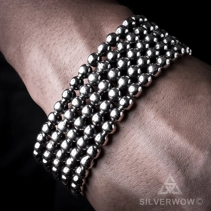 Bracelets silverwow Ball Curb Bracelet x 30mm Wide