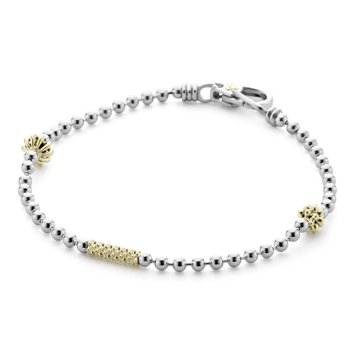 Caviar Icon TwoTone Caviar Beaded Bracelet LAGOS Bracelets