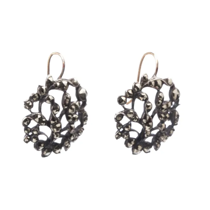 Earrings Bell Bird Antiques 18th Century Pyrite Earrings