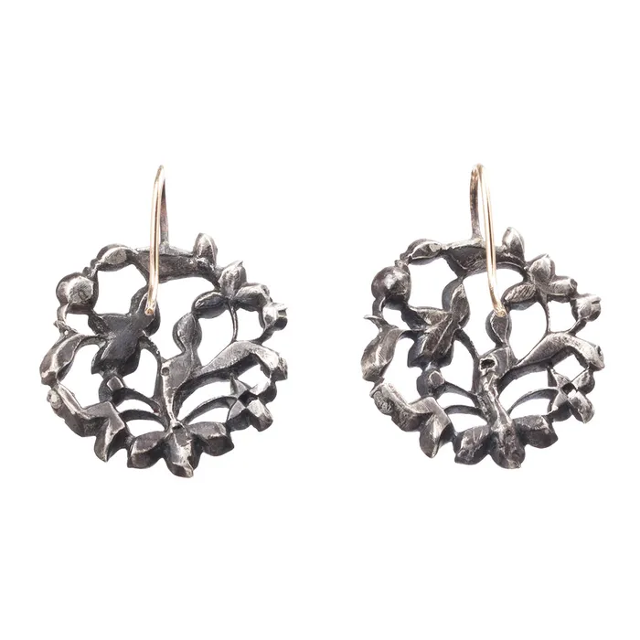 Earrings Bell Bird Antiques 18th Century Pyrite Earrings