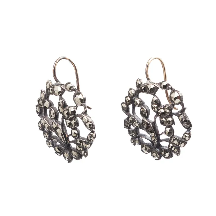 Earrings Bell Bird Antiques 18th Century Pyrite Earrings