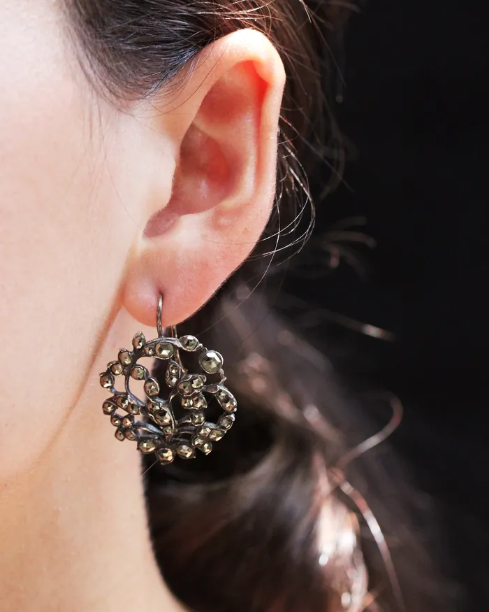 Earrings Bell Bird Antiques 18th Century Pyrite Earrings