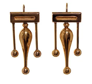 Earrings Bell Bird Antiques Victorian 18k Gold Drop Earrings