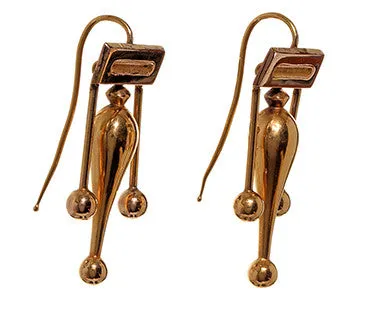 Earrings Bell Bird Antiques Victorian 18k Gold Drop Earrings