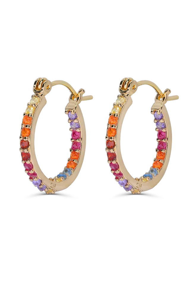 Earrings Mini Serena Hoops Rainbow Crystal Haze Jewelry