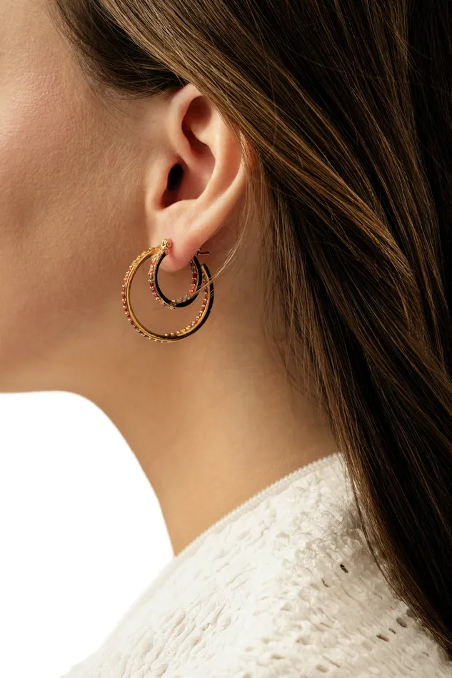 Earrings Mini Serena Hoops Rainbow Crystal Haze Jewelry