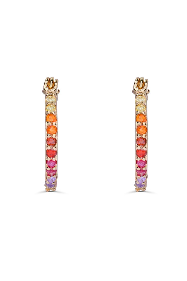 Earrings Mini Serena Hoops Rainbow Crystal Haze Jewelry