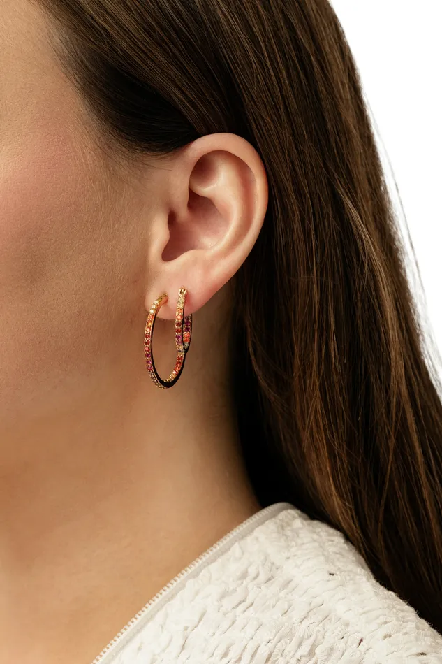 Earrings Mini Serena Hoops Rainbow Crystal Haze Jewelry
