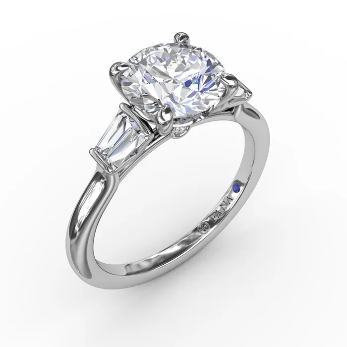 FANA Rings Double Baguette Diamond Engagement Ring