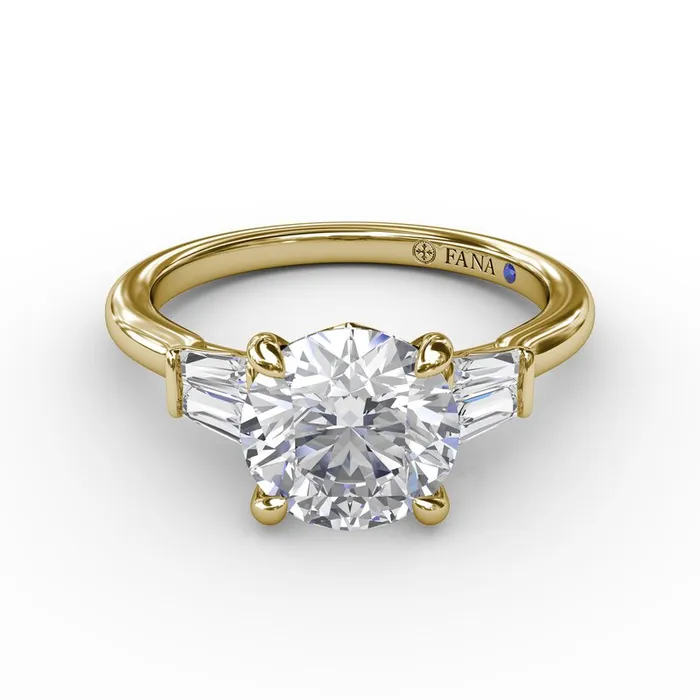FANA Rings Double Baguette Diamond Engagement Ring