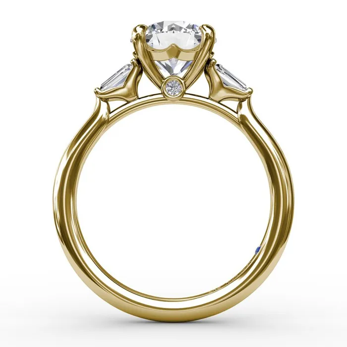 FANA Rings Double Baguette Diamond Engagement Ring