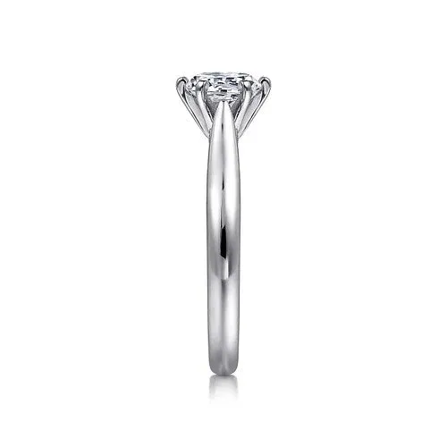GABRIEL CO Rings Cassie 14K White Gold Round Diamond Engagement Ring Setting Only GABRIEL CO Rings Cassie 14K White Gold Round Diamond Engagement Ring Setting Only