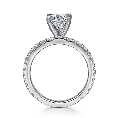 GABRIEL CO Rings Logan 14K White Gold Round Diamond Engagement Ring