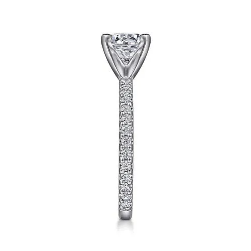 GABRIEL CO Rings Logan 14K White Gold Round Diamond Engagement Ring