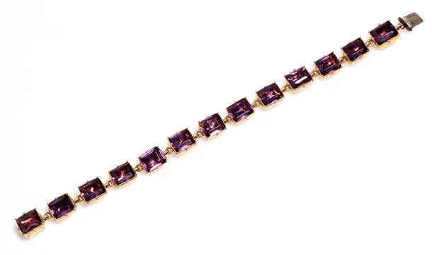 Georgian Gilt Amethyst Paste Bracelet Bell Bird Antiques Bracelets