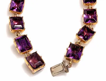 Georgian Gilt Amethyst Paste Bracelet Bell Bird Antiques Bracelets