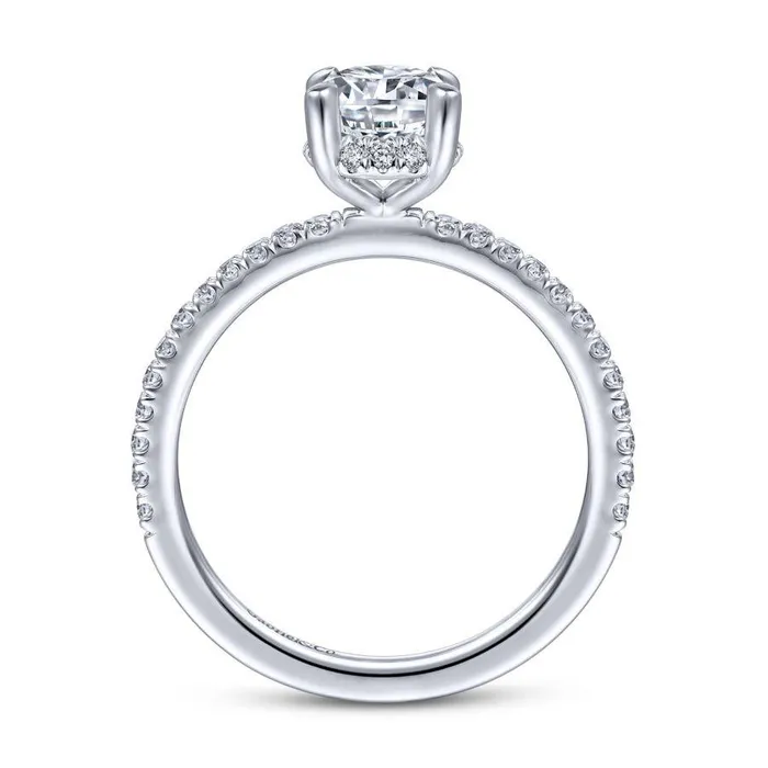 Hart 14K White Gold Hidden Halo Oval Diamond Engagement Ring Setting Only GABRIEL CO Rings Hart 14K White Gold Hidden Halo Oval Diamond Engagement Ring Setting Only GABRIEL CO Rings
