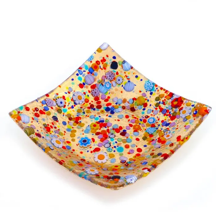 MuranoVItrum Necklaces Vienna Squared Trinket Tray with Murrinas MuranoVItrum Necklaces Vienna Squared Trinket Tray with Murrinas
