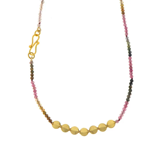 Nava Zahavi Necklaces Nava Zahavi Multi Color Tourmaline 18K Yellow Gold Necklace Nava Zahavi Necklaces Nava Zahavi Multi Color Tourmaline 18K Yellow Gold Necklace