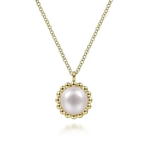 Necklaces 14K Yellow Gold Bujukan Pearl Pendant Necklace GABRIEL CO