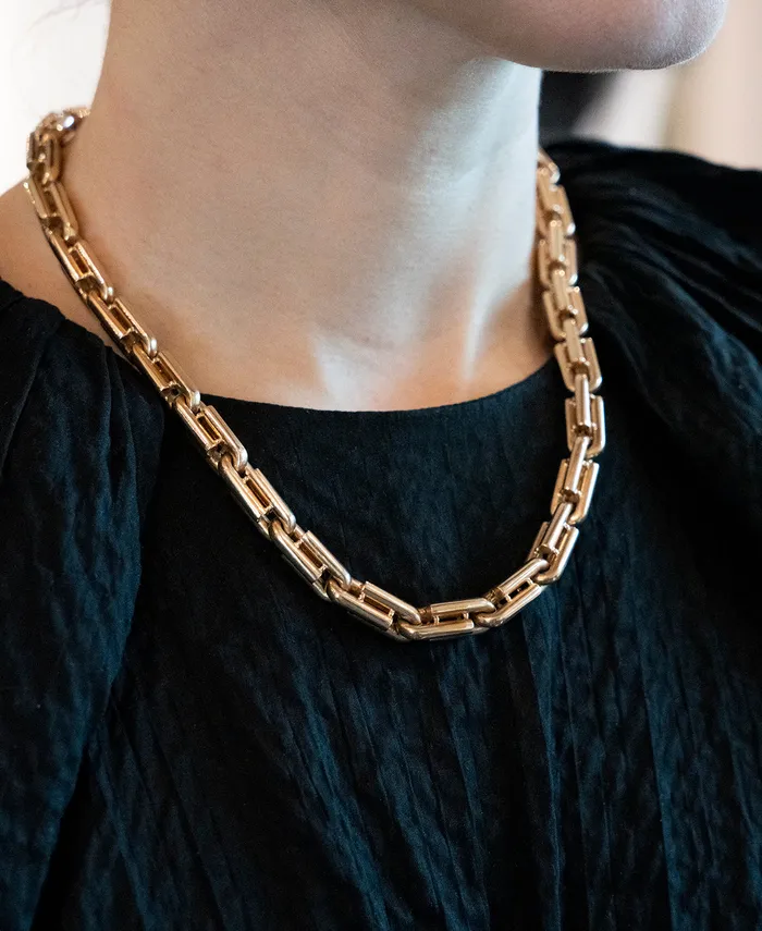 Necklaces Bell Bird Antiques Vintage Austrian gold link necklace