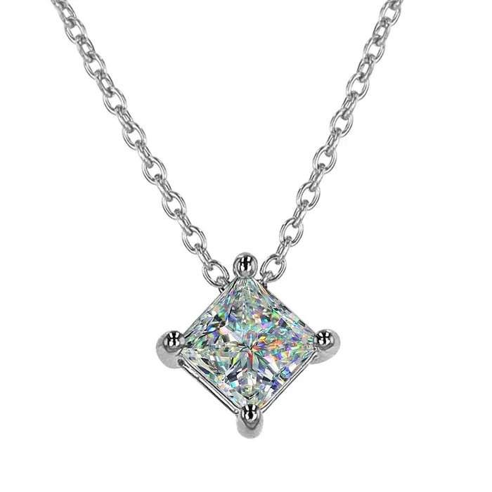 Necklaces FACETS OF FIRE 14KWG 100CT FOF PC DIA SOL PEND ON CHAIN