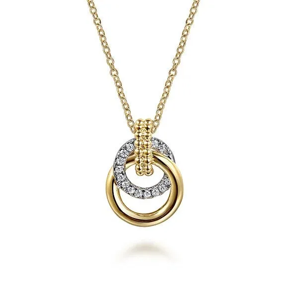 Necklaces GABRIEL CO 14K White Yellow Gold Bujukan Diamond Pendant Necklace Necklaces GABRIEL CO 14K White Yellow Gold Bujukan Diamond Pendant Necklace