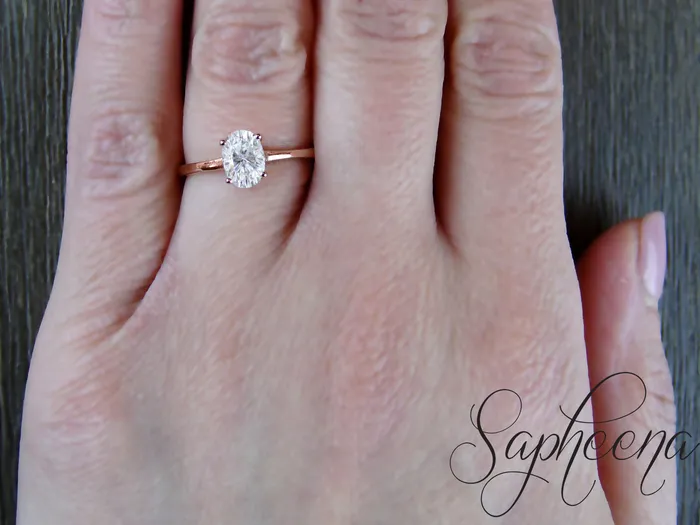 Nora 08 Ct Solitaire Oval Cut Engagement Ring Sapheena Jewelry Rings
