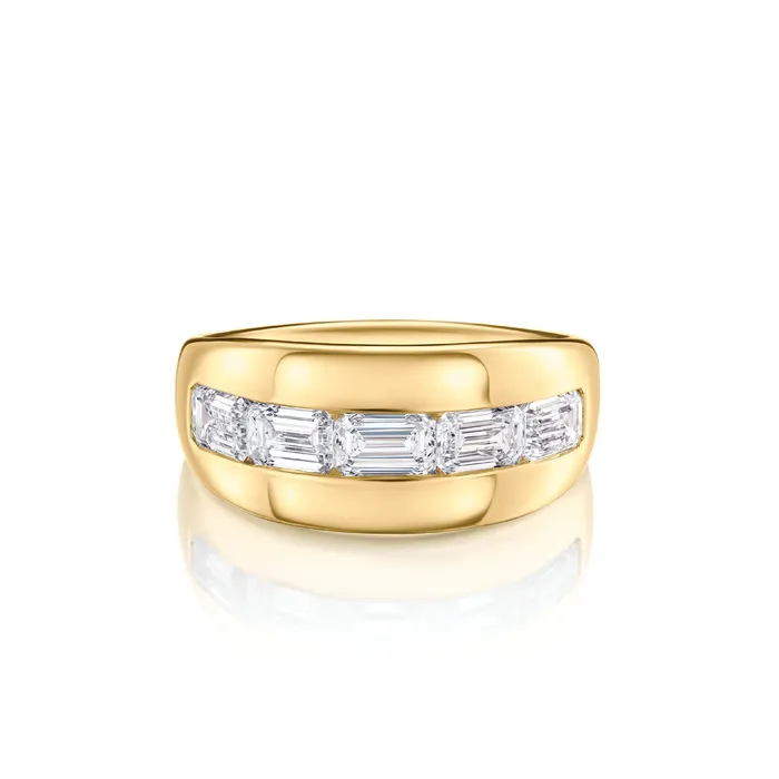 Phillips House Rings Emerald Cut Diamond EW Bubble Band