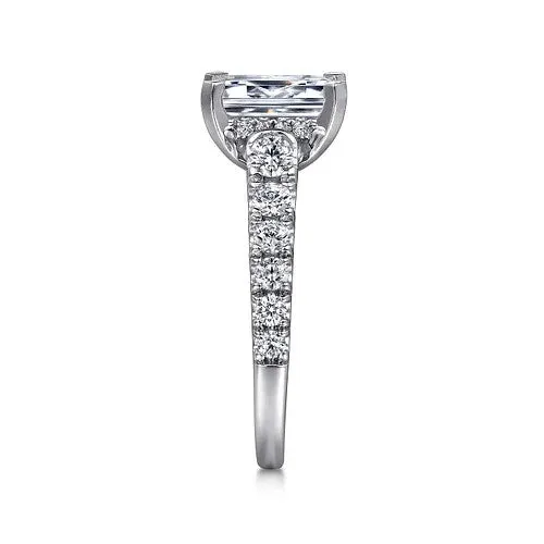 Piper 14K White Gold Emerald Cut Diamond Engagement Ring Setting Only GABRIEL CO Rings Piper 14K White Gold Emerald Cut Diamond Engagement Ring Setting Only GABRIEL CO Rings