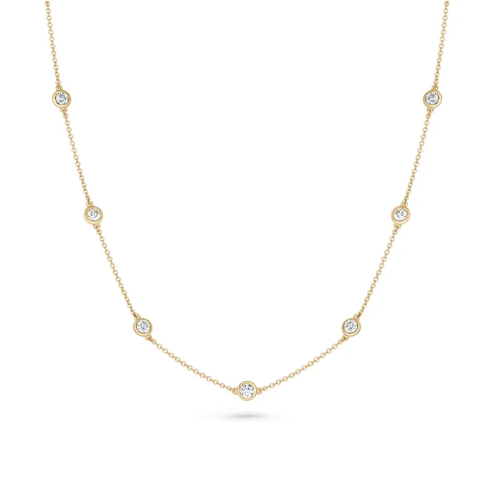 Polachecks Collection Necklaces Bezel Set Diamond Station Necklace