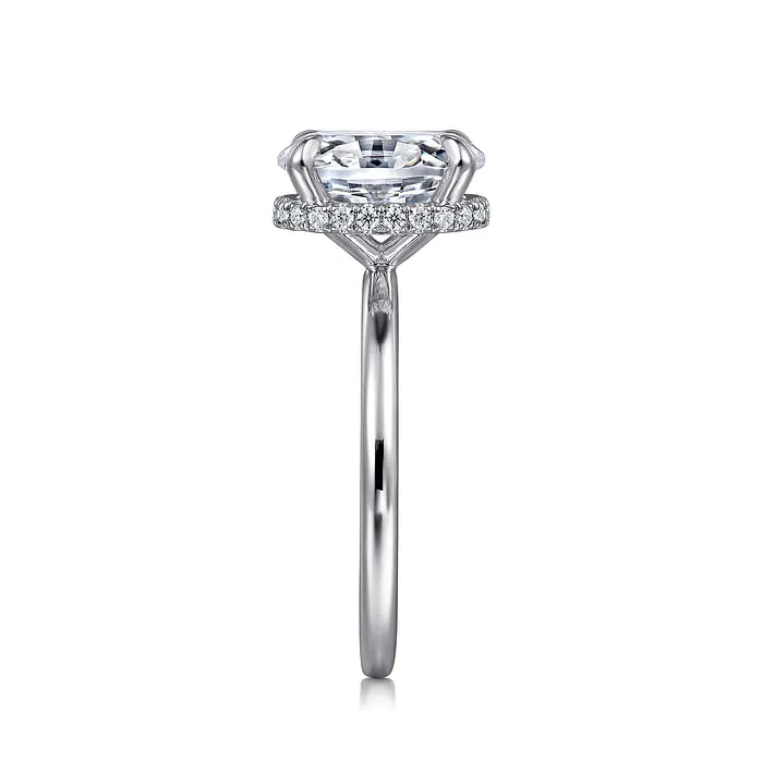 Rainah 14K White Gold Hidden Halo Oval Diamond Engagement Ring Setting Only GABRIEL CO Rings Rainah 14K White Gold Hidden Halo Oval Diamond Engagement Ring Setting Only GABRIEL CO Rings