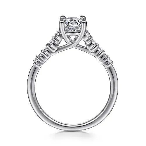 Reed 14K White Gold Round Diamond Engagement Ring Setting Only GABRIEL CO Rings