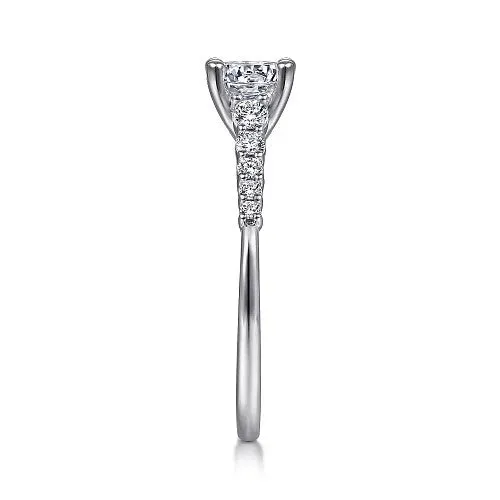 Reed 14K White Gold Round Diamond Engagement Ring Setting Only GABRIEL CO Rings