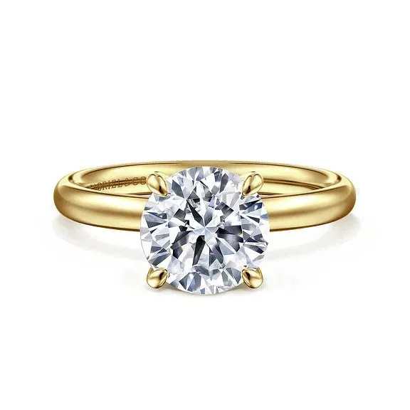Rings GABRIEL CO Unite 14K Yellow Gold Round Solitaire Diamond Engagement Ring Setting Only Rings GABRIEL CO Unite 14K Yellow Gold Round Solitaire Diamond Engagement Ring Setting Only