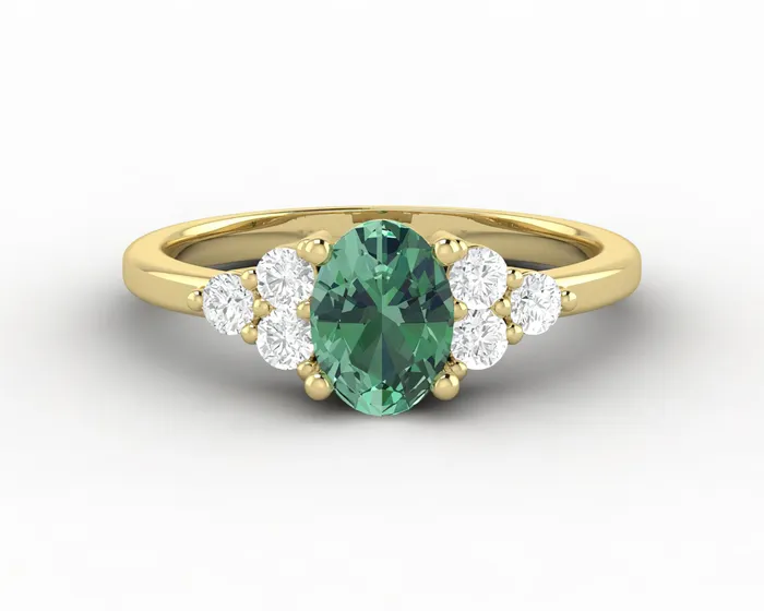 Sapheena Jewelry Earrings Astrid 10 Ct Oval Cut Natural Green Sapphire