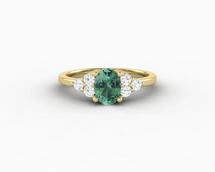 Sapheena Jewelry Earrings Astrid 10 Ct Oval Cut Natural Green Sapphire