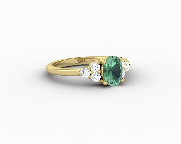 Sapheena Jewelry Earrings Astrid 10 Ct Oval Cut Natural Green Sapphire