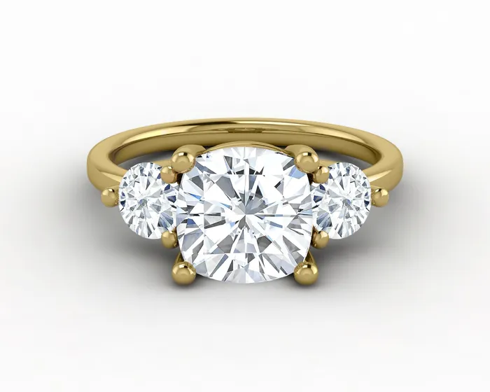 Sapheena Jewelry Rings Orion Three Stone 225 Ct Cushion Cut Engagement Ring
