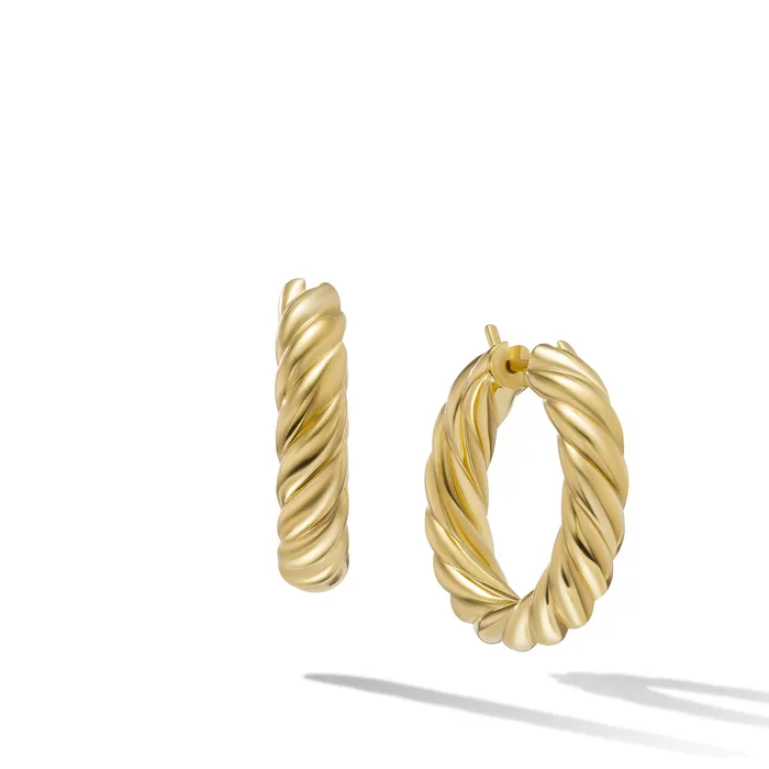 Sculpted Cable Hoop Earrings in 18K Yellow Gold 254mm David Yurman Earrings Sculpted Cable Hoop Earrings in 18K Yellow Gold 254mm David Yurman Earrings