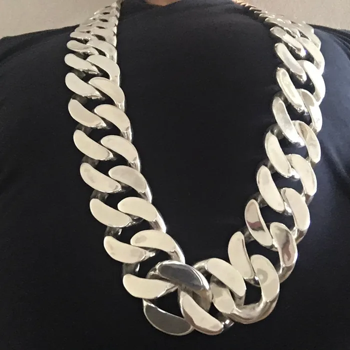 silverwow Necklaces 40mm Mens Curb Link Necklace