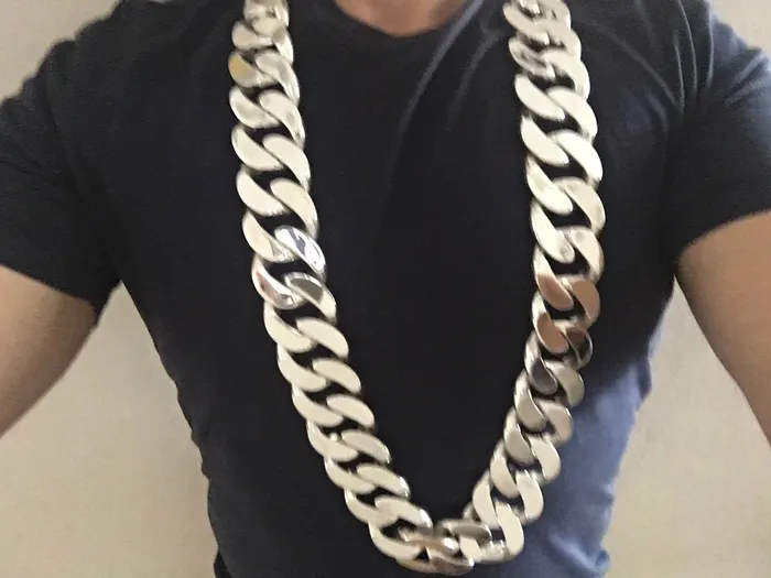 silverwow Necklaces 40mm Mens Curb Link Necklace