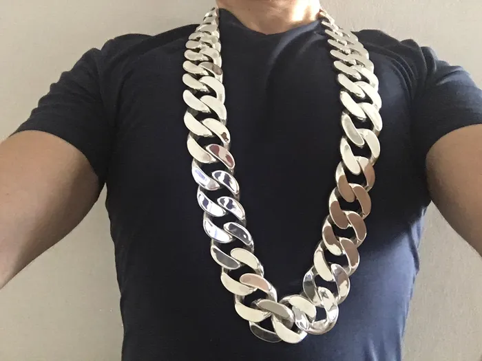 silverwow Necklaces 40mm Mens Curb Link Necklace