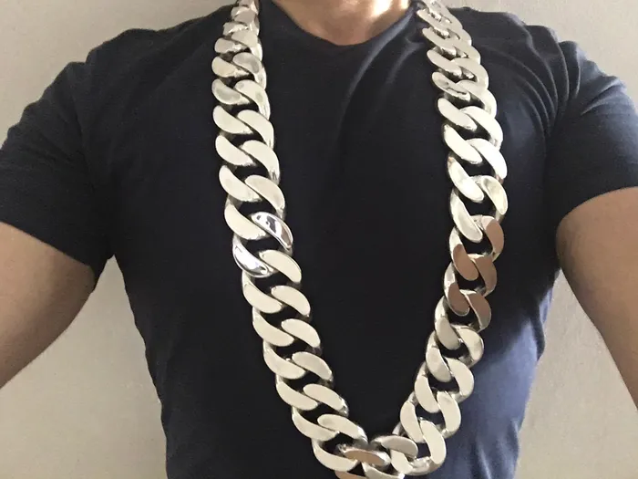 silverwow Necklaces 40mm Mens Curb Link Necklace